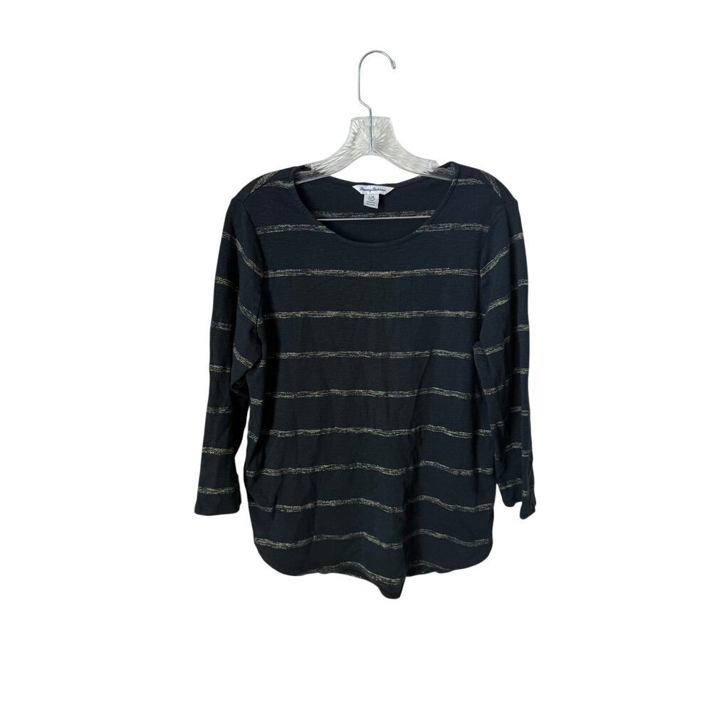 Tommy Bahama Women’s Ashby Sand Dune Black Gold Strip Size Large